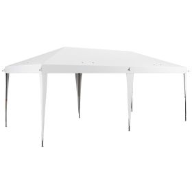 Outsunny 10' x 19.2' Pop Up Canopy Tent, Heavy Duty Tent for Parties, Outdoor Instant Gazebo Sun Shade Shelter with Carry Bag for Catering, Events, We