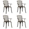 Patio Chairs 4 pcs Cast Aluminum Bronze