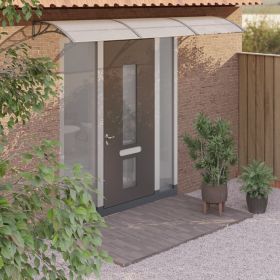 Door Canopy Gray 118.1"x31.5" Polycarbonate