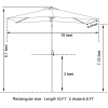 Rectangular Patio Umbrella 6.5 ft. x 10 ft. with Tilt, Crank and 6 Sturdy Ribs for Deck, Lawn, Pool in LIME GREEN