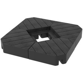 Outsunny 4 Piece Patio Cantilever Umbrella Base Weight Set, Outdoor Offset Umbrella Weights for Umbrella Stand, 132 lb. Capacity Water or 176 lb. Capa
