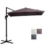 Outsunny 8FT Cantilever Patio Umbrella, Square Outdoor Offset Umbrella with 360¬∞ Rotation, Aluminum Hanging Umbrella with 3-Position Tilt, Crank & Cr
