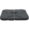 Outsunny 4 Pieces Cantilever Patio Umbrella Base Stand, Outdoor Offset Umbrella Weight Plates, 158 lb Capacity Sand or 60 Liter Capacity Water, Black