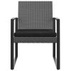 Patio Dining Chairs 2 pcs Dark Gray PP Rattan