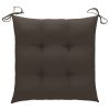Patio Chairs with Taupe Cushions 6 pcs Solid Teak Wood