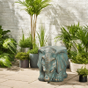 Elephant Garden Stool, Copper Patina [Lots of scene pictures]
