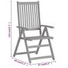 Patio Reclining Chairs 2 pcs Gray Solid Acacia Wood