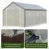 20' L x 10' W x 9' H Large Walk-in Greenhouse with Roll Up Door;  8 Closeable Windows;  & Weather PE Cover