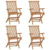 Patio Chairs with Black Cushions 4 pcs Solid Teak Wood