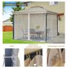 10X10FT Softtop Metal Gazebo with Mosquito Net&Sunshade Curtains,Sturdy Heavy Duty Double Roof Canopy,Galvanized Steel Design Outdoor Tent,Suitable fo