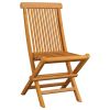Patio Chairs with Taupe Cushions 6 pcs Solid Teak Wood