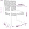 Patio Dining Chairs 2 pcs Dark Gray PP Rattan
