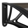 Door Canopy Black 118.1"x31.5" Polycarbonate