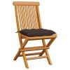 Patio Chairs with Taupe Cushions 6 pcs Solid Teak Wood