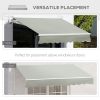 Outsunny 8' x 7' Patio Retractable Awning, Manual Exterior Sun Shade Deck Window Cover, Grey