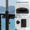 Outsunny Patio Umbrella Holder with Adjustable Clamps, Umbrella Deck Mount Bracket for Railing, Balcony, Fences, Patio Umbrella Stand for Market Umbre