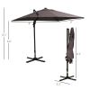 Outsunny 8FT Cantilever Patio Umbrella, Square Outdoor Offset Umbrella with 360¬∞ Rotation, Aluminum Hanging Umbrella with 3-Position Tilt, Crank & Cr