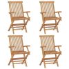 Patio Chairs with Gray Cushions 4 pcs Solid Teak Wood