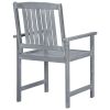 Patio Chairs 2 pcs Gray Solid Acacia Wood