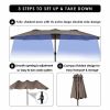 15 Feet Double-Sided Outdoor Patio Umbrella with Crank without Base