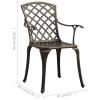 Patio Chairs 4 pcs Cast Aluminum Bronze