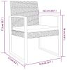 Patio Dining Chairs 2 pcs Black PP Rattan