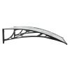 Door Canopy Black and Transparent 39.4"x31.5" Polycarbonate