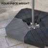 Outsunny 4 Piece Patio Cantilever Umbrella Base Weight Set, Outdoor Offset Umbrella Weights for Umbrella Stand, 132 lb. Capacity Water or 176 lb. Capa