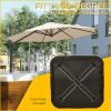 Outsunny Fillable Patio Cantilever Umbrella Base with Wheels, Heavy-duty Offset Umbrella Weights with Easy-Fill Spouts, Steel Cross Base, 430lbs Sand