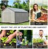 20' L x 10' W x 9' H Large Walk-in Greenhouse with Roll Up Door;  8 Closeable Windows;  & Weather PE Cover