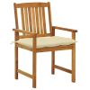 Patio Chairs with Cushions 8 pcs Solid Acacia Wood