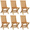 Patio Chairs with Taupe Cushions 6 pcs Solid Teak Wood
