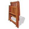 Folding Patio Chairs 2 pcs Solid Acacia Wood Brown