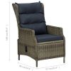 Reclining Patio Chair with Cushions Poly Rattan Brown