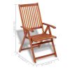 Folding Patio Chairs 2 pcs Solid Acacia Wood Brown