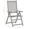 Patio Reclining Chairs 2 pcs with Cushions Solid Acacia Wood