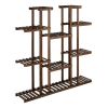Artisasset 6-Story 11-Seat Indoor And Outdoor Multifunctional Carbonized Wood Plant Stand