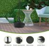 50 LBS Patio Wicker Style Resin Umbrella Base Stand Heavy Duty with Wheels