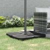 Outsunny 4 Pieces Cantilever Patio Umbrella Base Stand, Outdoor Offset Umbrella Weight Plates, 158 lb Capacity Sand or 60 Liter Capacity Water, Black