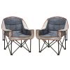SUNNYFEEL Oversized XL Padded Camping Chair, Portable, Folding, Large Camp Lounge Chairs, Outdoor Sofa Chair High Back for Fishing, Patio Party, Lawn,