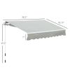 Outsunny 8' x 7' Patio Retractable Awning, Manual Exterior Sun Shade Deck Window Cover, Grey