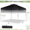 2-Tier 10 x 10 Feet Pop-up Canopy Tent with Wheeled Carry Bag