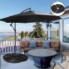 Outsunny HDPE Material Patio Umbrella Base Weights Sand Filled up to 150 Lb. for Any Offset Umbrella Base | 4-Piece, Water or Sand Filled, All-Weather