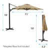 10 FT Cantilever Patio Umbrella with 360¬∞ Rotation & Tilt Adjustment, Square Outdoor Offset Umbrella with Aluminum Pole without base- Khaki