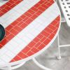 3 Piece Patio Bistro Set, Folding Outdoor Furniture with USA Mosaic Table and Chairs, Portable Metal Frames for 4th of July, Balcony, Backyard, Poolsi