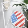 3 Piece Patio Bistro Set, Folding Outdoor Furniture with USA Mosaic Table and Chairs, Portable Metal Frames for 4th of July, Balcony, Backyard, Poolsi