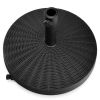 50 LBS Patio Wicker Style Resin Umbrella Base Stand Heavy Duty with Wheels