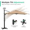 10 FT Cantilever Patio Umbrella with 360¬∞ Rotation & Tilt Adjustment, Square Outdoor Offset Umbrella with Aluminum Pole without base- Khaki