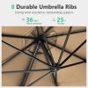 10 FT Cantilever Patio Umbrella with 360¬∞ Rotation & Tilt Adjustment, Square Outdoor Offset Umbrella with Aluminum Pole without base- Khaki