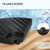 Outsunny HDPE Material Patio Umbrella Base Weights Sand Filled up to 150 Lb. for Any Offset Umbrella Base | 4-Piece, Water or Sand Filled, All-Weather